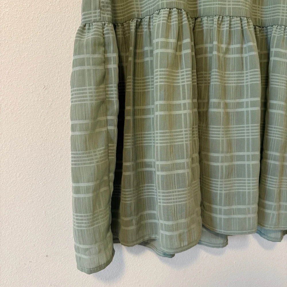 Sage Green Midi Dress with Ruffle Hem